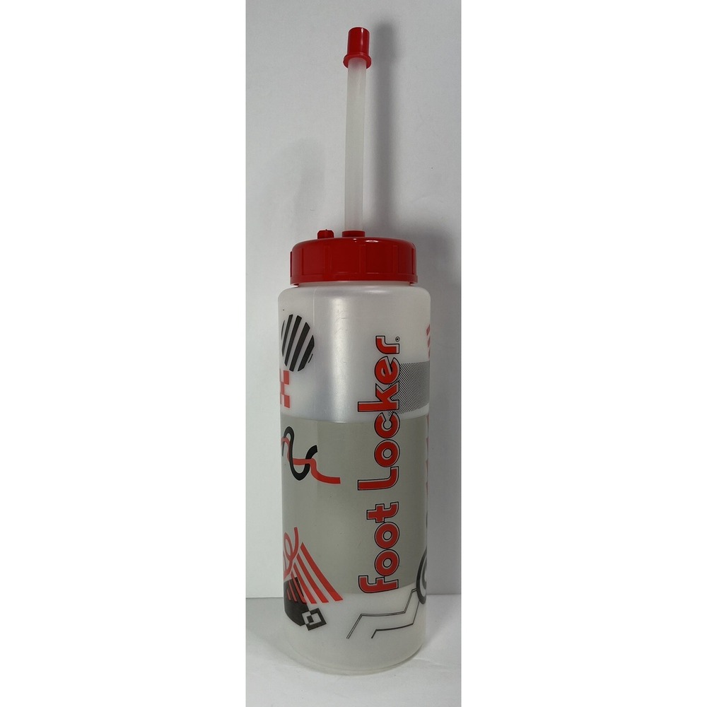 Foot Locker Squeeze Water Bottle Hydrate 90s Sport Drinks Red‎ Black Vintage